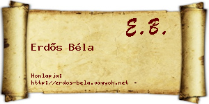 Erdős Béla névjegykártya